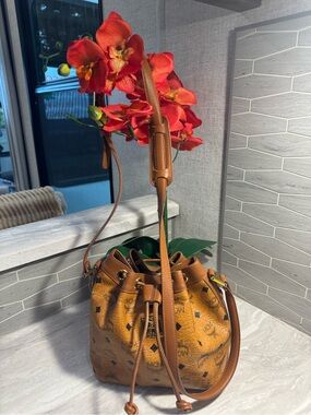 Like NEW MCM Cognac Leather Bucket Bag - AUTHENTIC & STYLISH